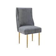 Beatrix Knop Handel Grey | Grey Velvet Fabric Upholstery Dinning Chair