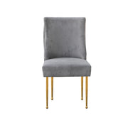 Beatrix Knop Handel Grey | Grey Velvet Fabric Upholstery Dinning Chair