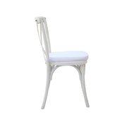 Bistro Cross Back Wooden Chair White | Vintage Luxury Dinning Chair