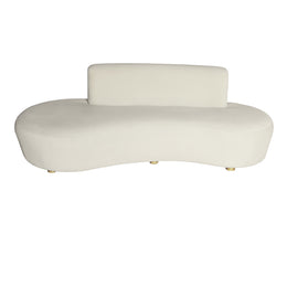 Bridal Kidney Shape Sofa Velvet | Beige Velvet Bridal Sofa On Rent