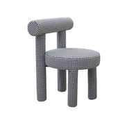 Black and white checkered chair on a white background