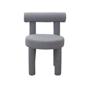 Black and white checkered chair on a white background