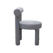 Black and white checkered chair on a white background
