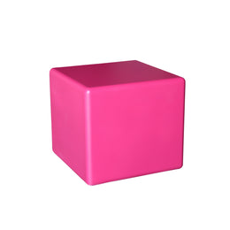 Pink cube on a white background