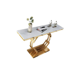 Glossy White Marble O Perfume Table