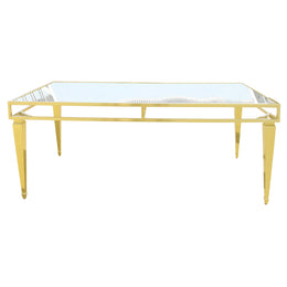 Chandelier Gold Rectangular Dinning Table | Crystal Gold Dinning Table | Dinning Table with Chandelier Crystals