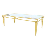Chandelier Gold Rectangular Dinning Table | Crystal Gold Dinning Table | Dinning Table with Chandelier Crystals