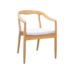 Charlotte Wood Arm Chair | Vintage Wood Chair | Modern Accent Dinning Chair