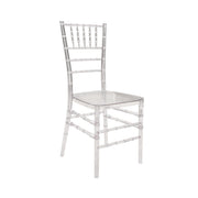 Clear plastic chair on a white background