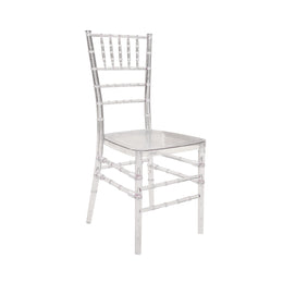 Clear plastic chair on a white background