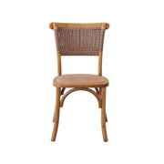 Churchill Rattan Seat Chair | Wooden Party Chair for Rent