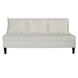 CNC 3 Seater Sofa | Armless Sofa | Beige Velvet Sofa