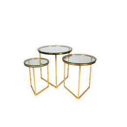 Angle Gold Coffee Table Glass Top