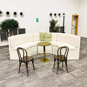 cuvred sofa at corporate event