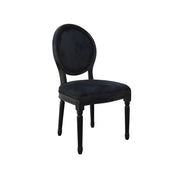 Dior Louis Resin Black Velvet Back | Luxury Black Dinning Chair