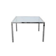 Florence Chrome Silver Table | Tampered Glass | Side table | Coffee table with silver frame