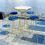 Fontana Cocktail Table Gold | Cocktail Table with Gold Accents | Marble Top Cocktail Table