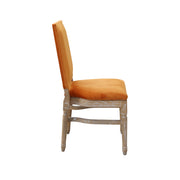 Chair with orange cushion on a white background