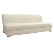 Glenna Armless 3 Seater Sofa Beige | Velvet Tufted Backrest Sofa