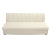 Glenna Armless 3 Seater Sofa Beige | Velvet Tufted Backrest Sofa