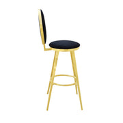 Gold Velvet Barstool - Green | Luxury Green Velvet bar Stool