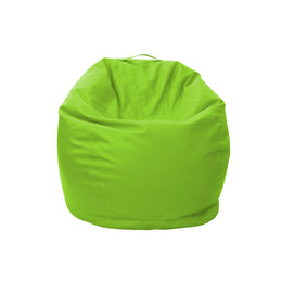 Green bean bag chair on a white background