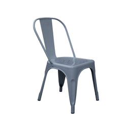 Gray metallic chair on a white background