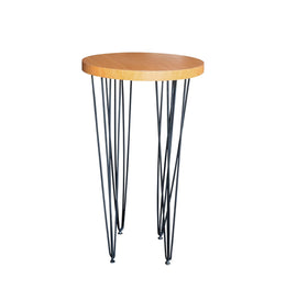 High Round Wooden Cocktail Table