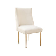 Beatrix Knop Handel Beige | Velvet Fabric Dinning Chair with Golden Legs