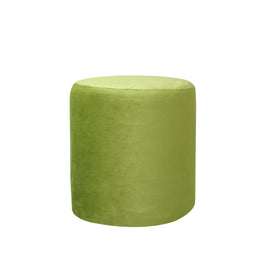 Lime Green ottoman pouf on a white background