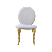 Lion Head Knocker Gold Beige Velvet Chair | Luxury Back Lion Hook Dinning Chair