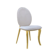 Lion Head Knocker Gold Beige Velvet Chair | Luxury Back Lion Hook Dinning Chair