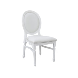 Louis Resin White Vinyl Back Chair | White Party Chair | White Wedding Chair