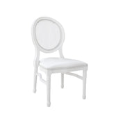 Louis Resin Chair Clear Oval Back White | Modern Transparent Back Dinning Chair