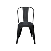 Black metal chair on a white background