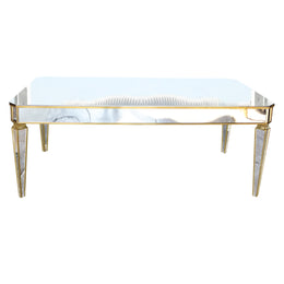 Mirror Legs Table |  Shiny Gold Mirror Dinning Table | Dinning Table with Gold Accents