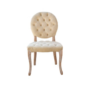 Modern Baker Wood Chair Beige | Vintage Wooden Dinning Chair | Classic Tufted Style Dinning Chair