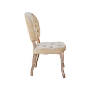 Modern Baker Wood Chair Beige | Vintage Wooden Dinning Chair | Classic Tufted Style Dinning Chair