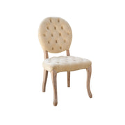Modern Baker Wood Chair Beige | Vintage Wooden Dinning Chair | Classic Tufted Style Dinning Chair