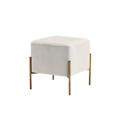 Ottoman Velvet Beige Sq Pouf