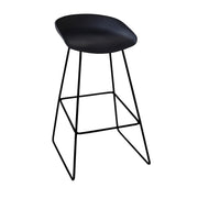 Moto Black Bar Stool | Black Bar Stool with Footrest