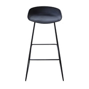 Moto Black Bar Stool | Black Bar Stool with Footrest