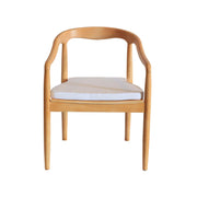 Natural Wooden Arm Chair | Vintage Wood Chair | Modern Accent Dinning Chair