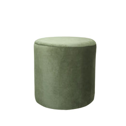 Olive Green Pouf on a white background