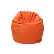 Orange bean bag chair on a white background