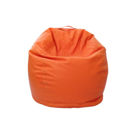 Orange bean bag chair on a white background