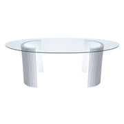 Glass Oval Dining Table | Tempered Oval Glass Dining Table