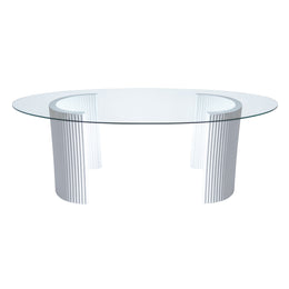 Glass Oval Dining Table | Tempered Oval Glass Dining Table