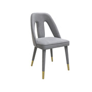 Petra Grey Chair | Luxury Event Dinning Chair | Velvet Upholstered Dinning Chair