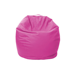 Pink bean bag chair on a white background